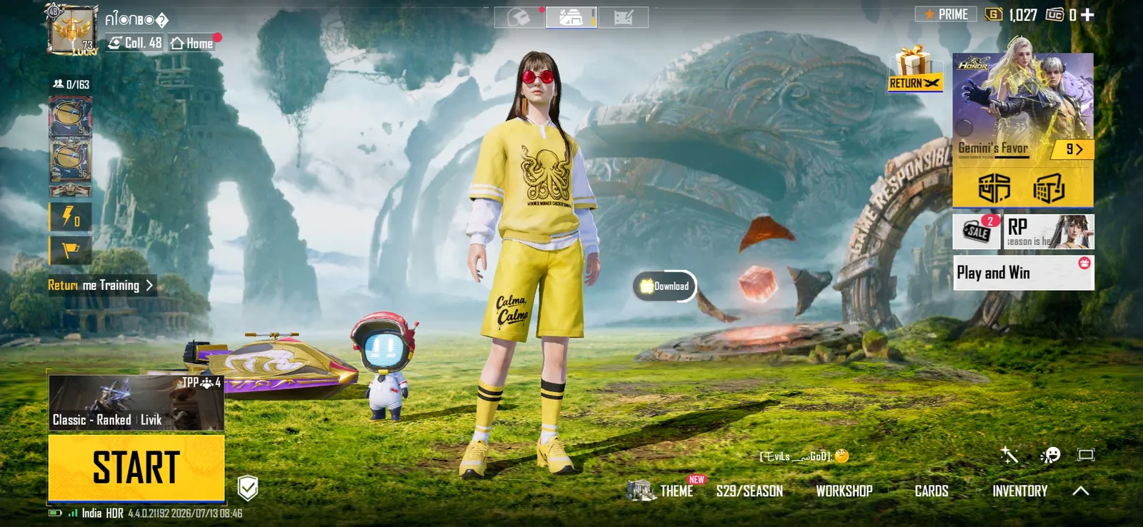 BGMI Level 73 Account | M416 Glacier Lv2 | PP19 Bizon Lv3 | Rare Skins