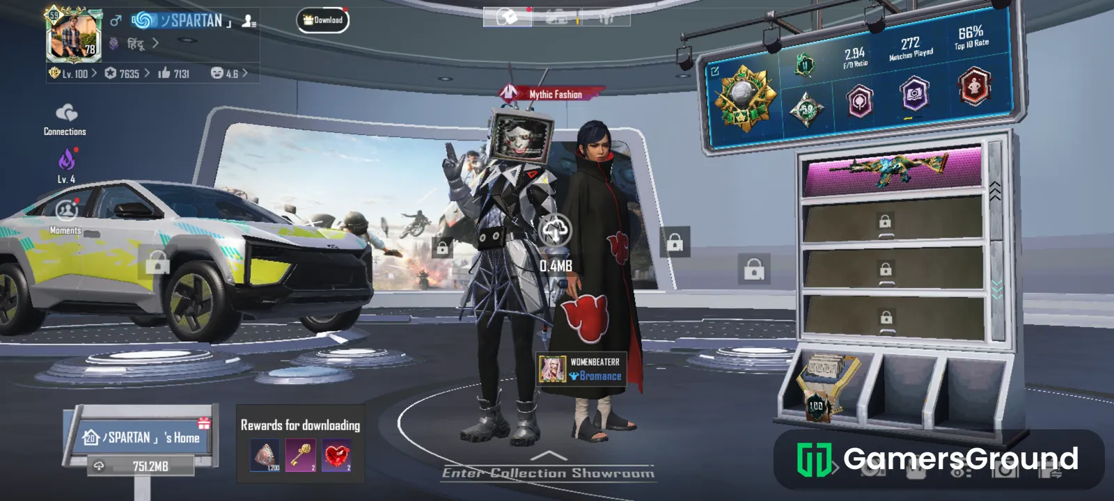 A 78th lvl BGMI account with Mahindra BE6 + roaring imolation m416 lvl4 and many more upgradable guns, item and mythic outfit