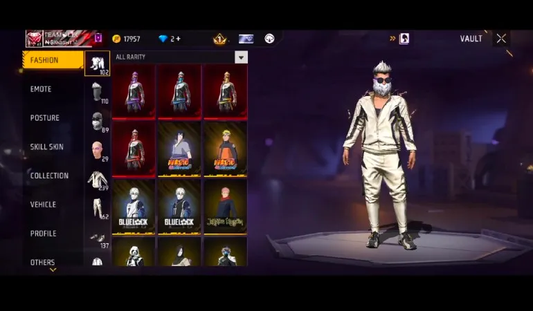 Pro free fire account level63 blue lock or cobra bundle and 14 EVO a rare bundles and gun skin