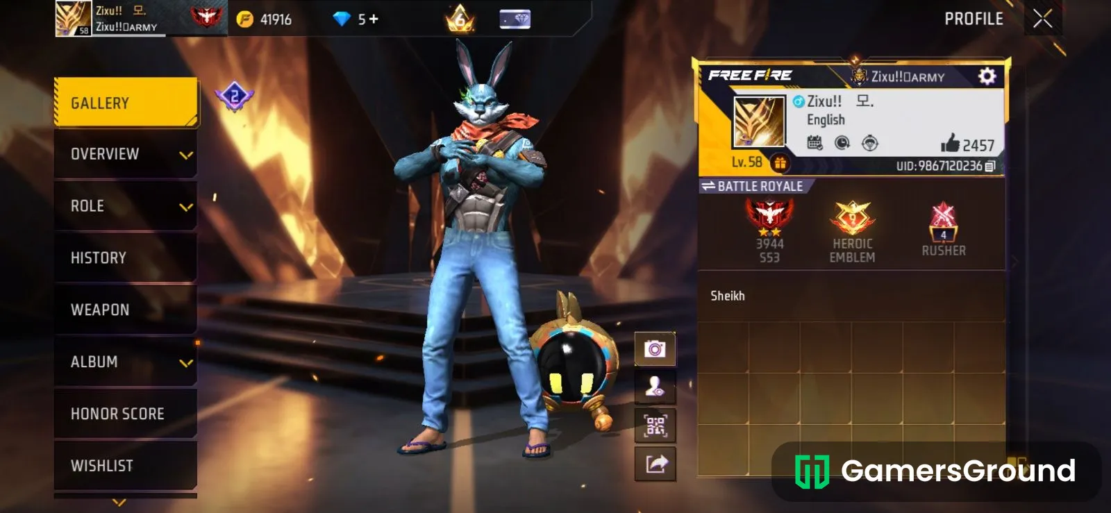 🔥 FREE FIRE OG ID | LVL 58 | 11 EVO GUNS | 41 EMOTES | 56 OUTFITS | 218+ COLLECTION | 46 MYTHIC | 10 ARTIFACT 🔥