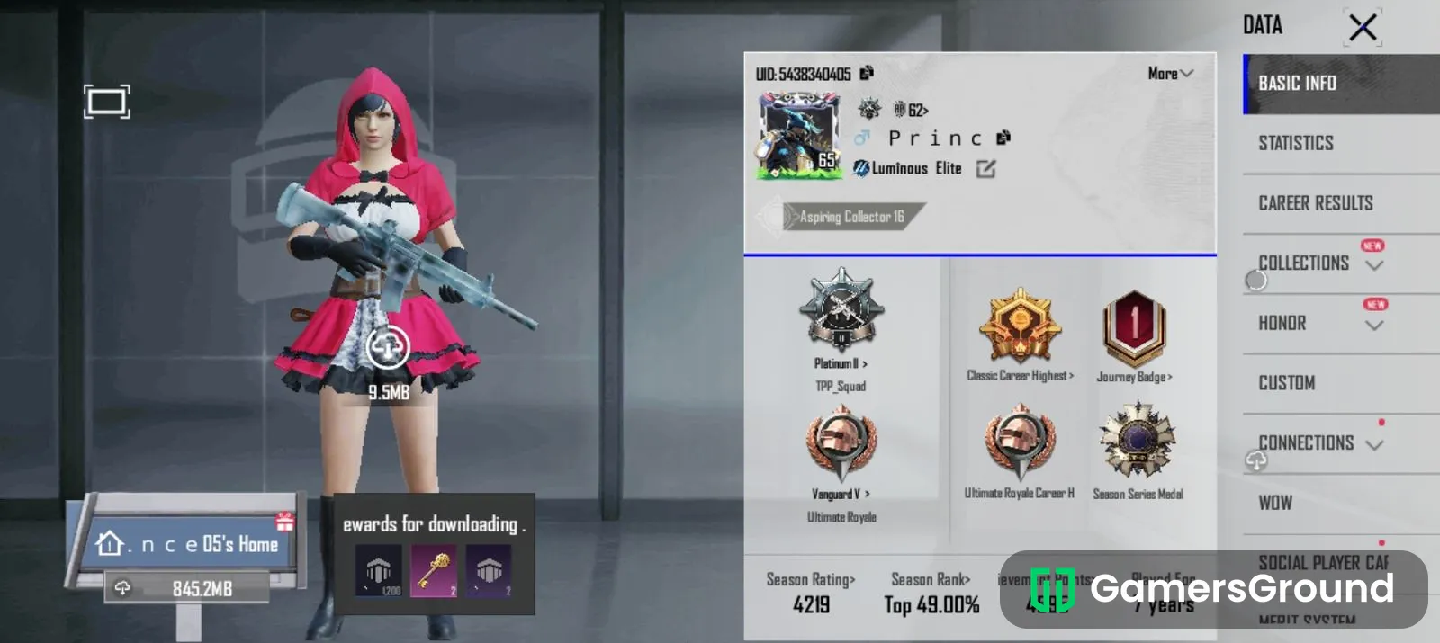 **BGMI Level 65 Account | M416 Glacier Lv.4**