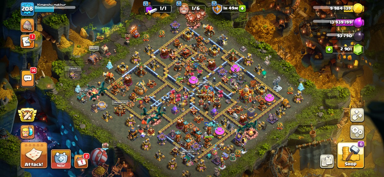 town hall 16 everything maxed out except walls