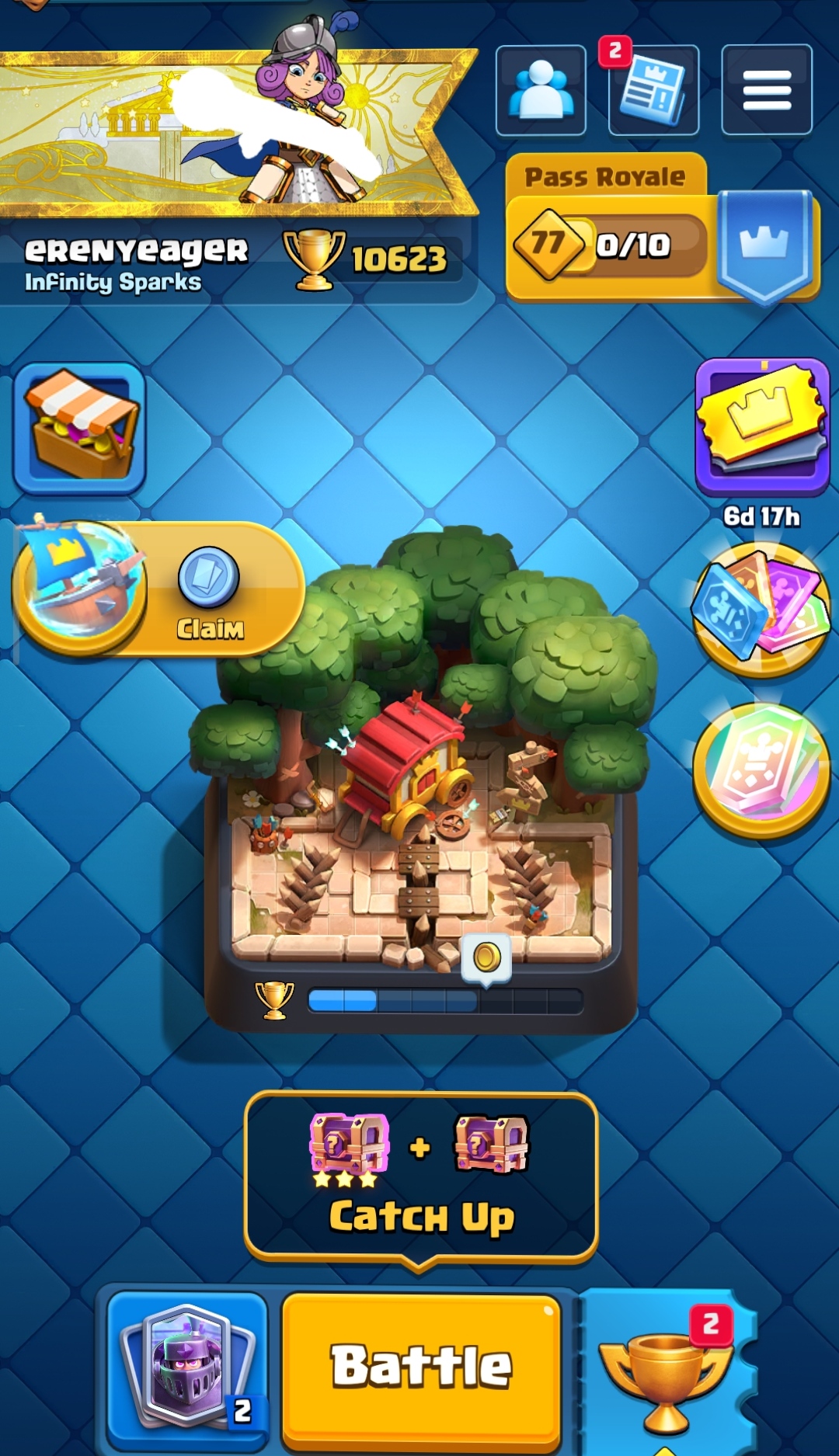 Clash royale account with 11k trophies all card unlocked