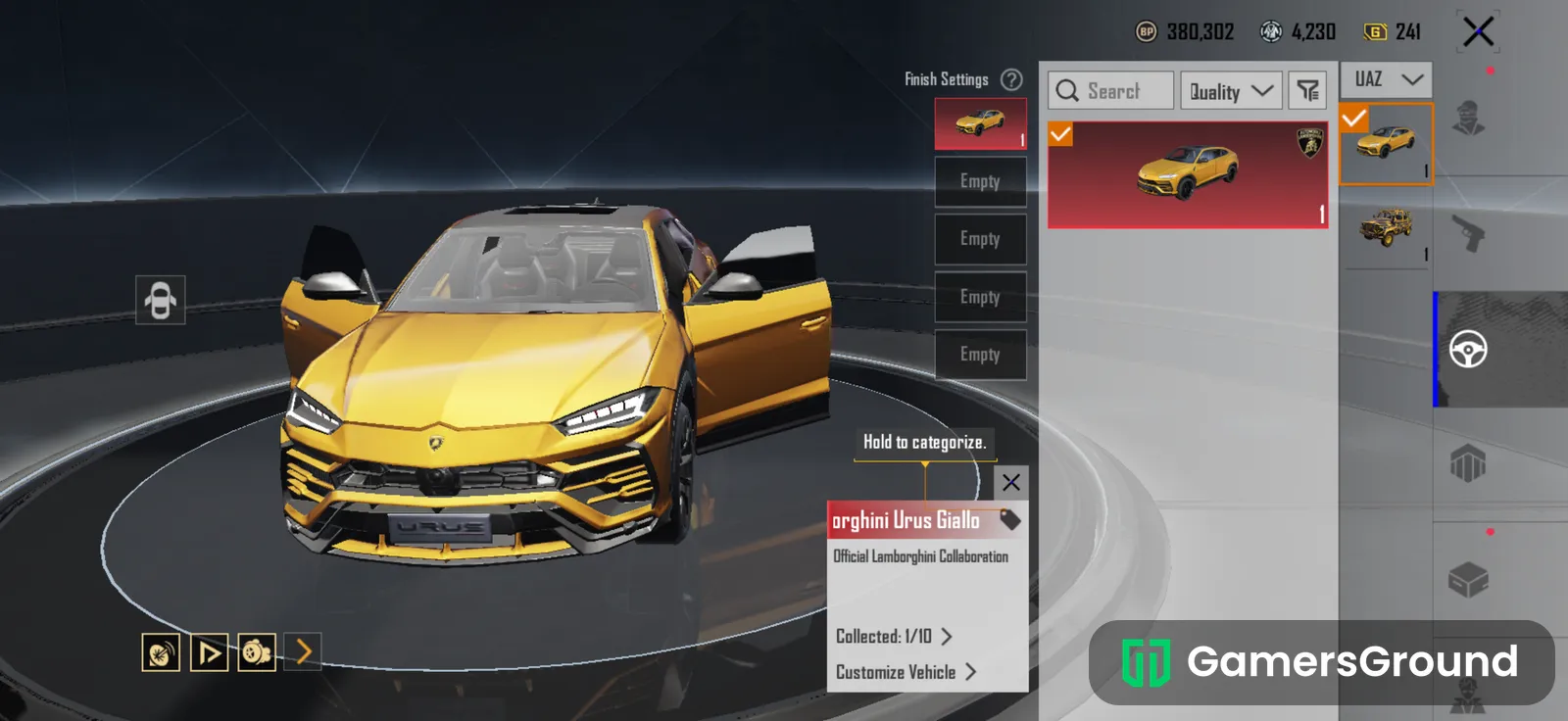 Lamborghini urus account peak ace master