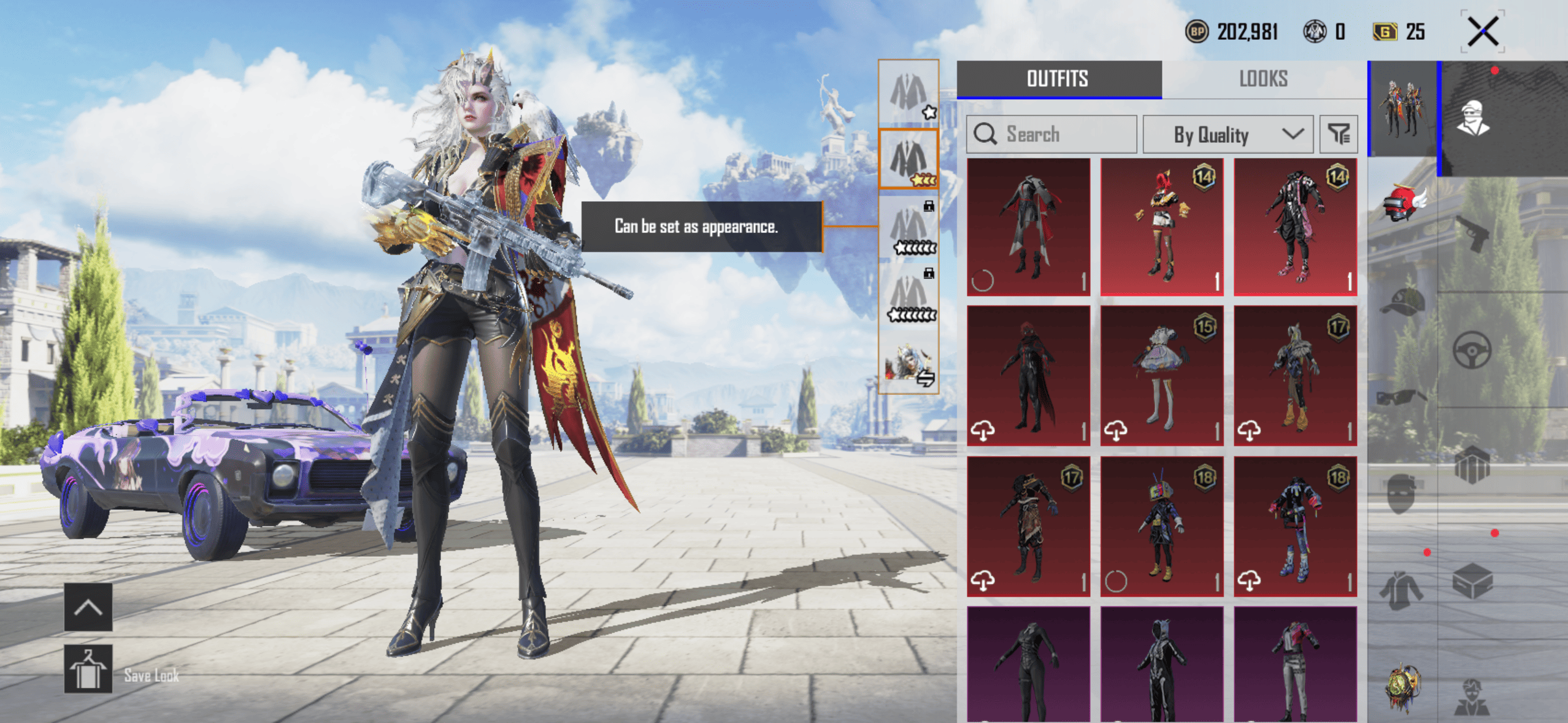 Ace dominator account with dravion xsuit level 3 and glacier m416 level 5