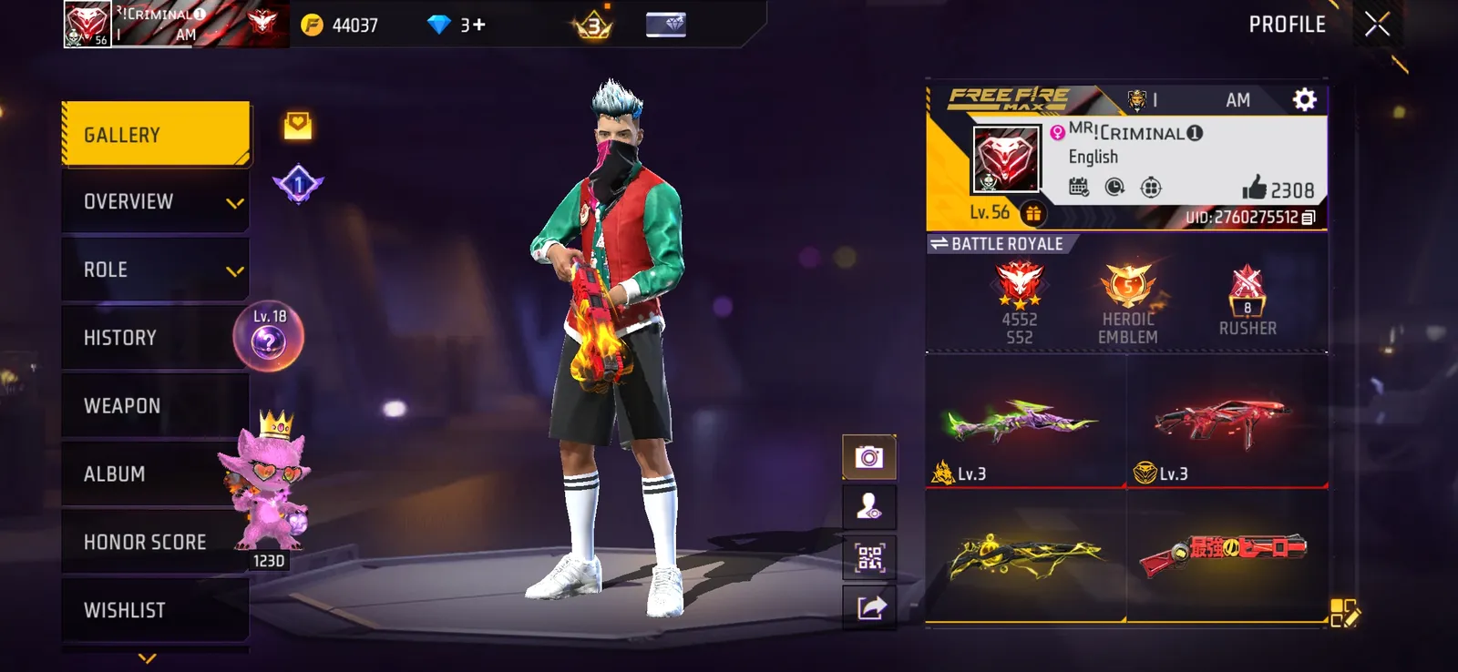 Cobra All Event + Dino Bundle + Cobra Mp 40 + M1887 3 Rare Skin + M1014 Green Evo + Rose Emote+ Sum Rare Collection