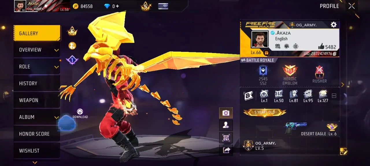 Level 66 | 5 Years Old 13 Heroic Badges 7 Evo Guns (2 at Lv.5) Rare Bundles & Collections 5.4K+ Likes Serious buyers only.