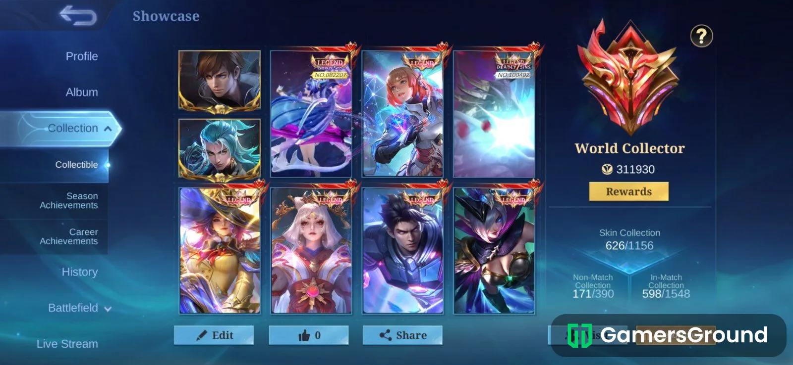 World collector account , 7 years