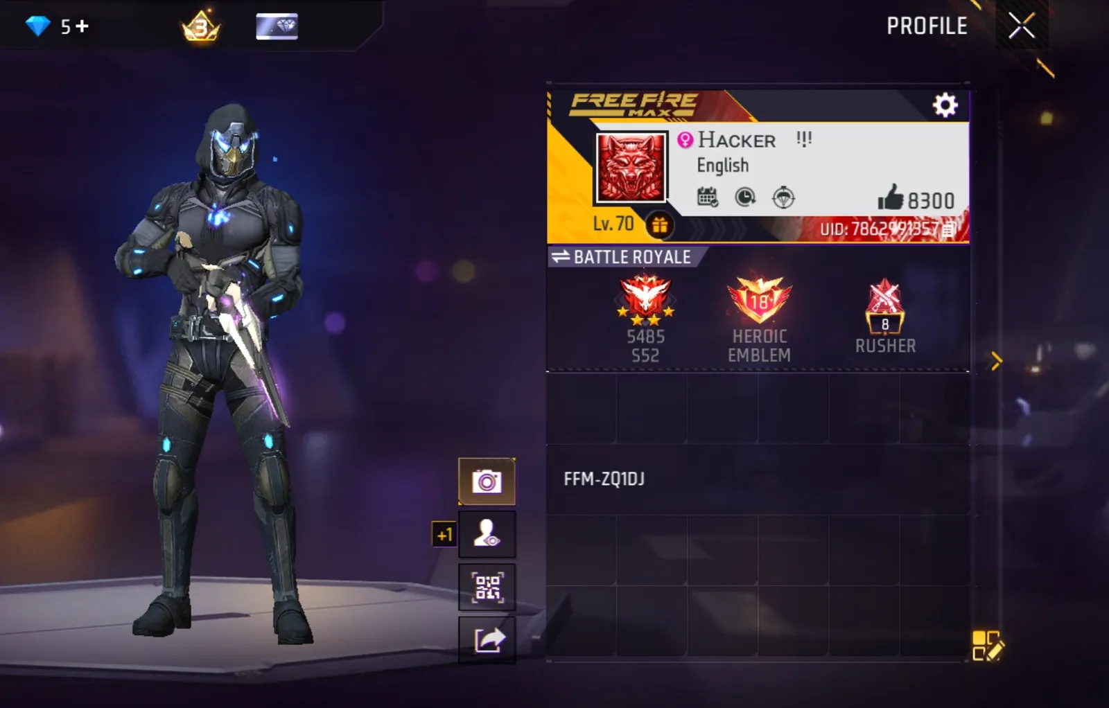70 level id, 261 gun skins, 2 evo guns