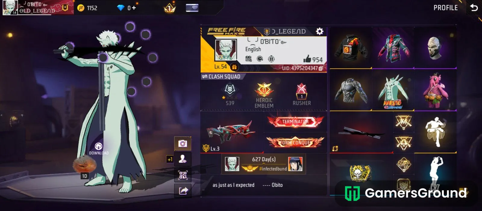 Lvl 54 ,obito bundle , Evo gun, bundles etc.