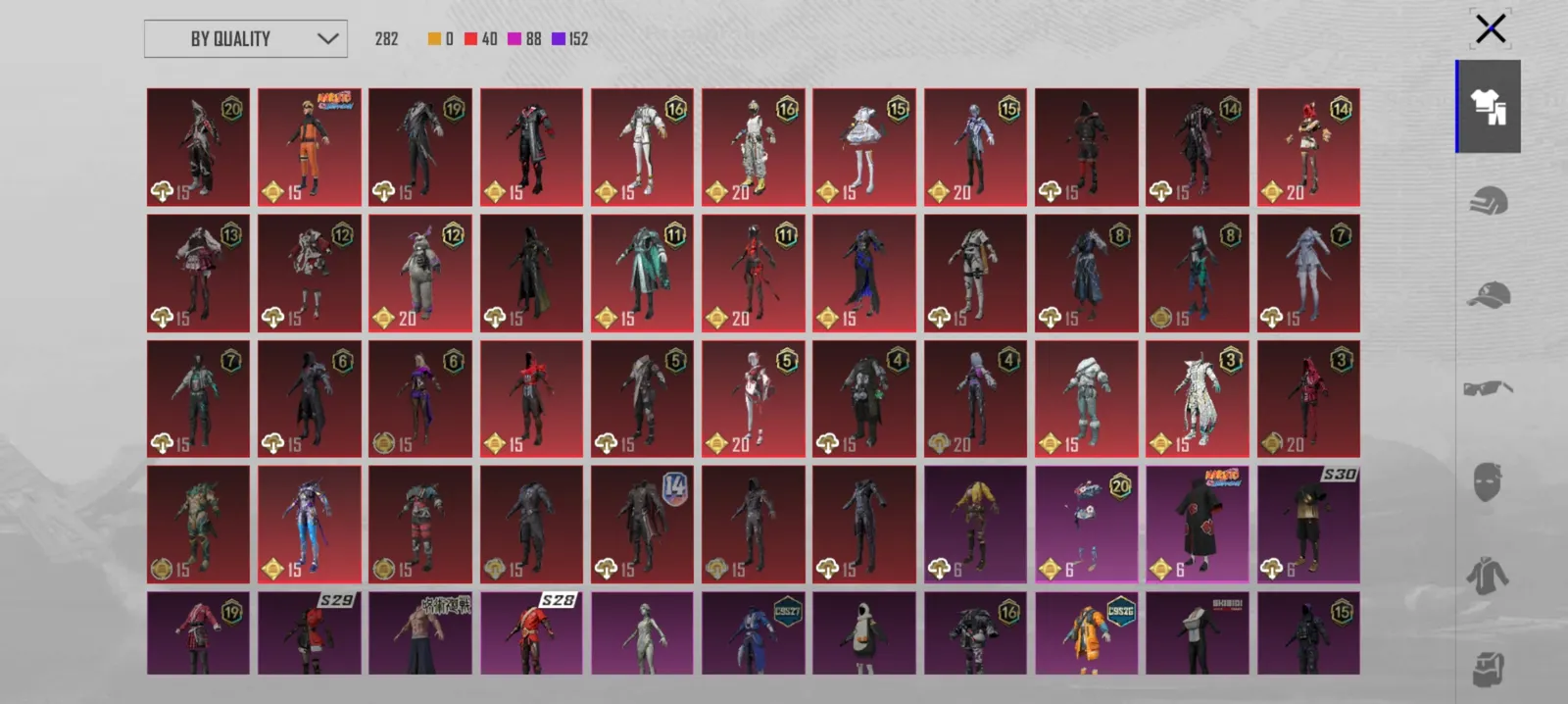 Mythic fashion,unique density,and fifty five title collect in my bgmi account