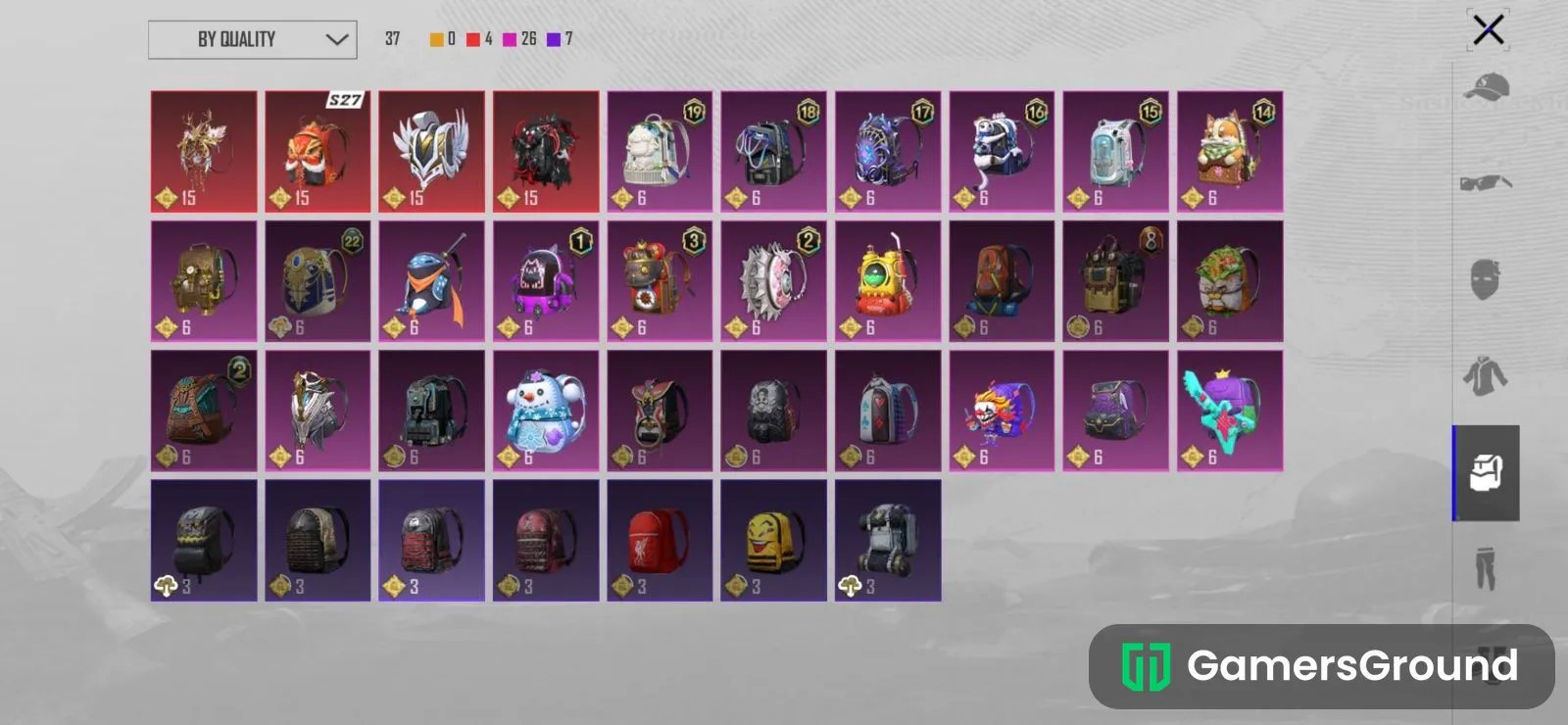 Guns skins and 3 x suit or 1 ultimate set car skins etc