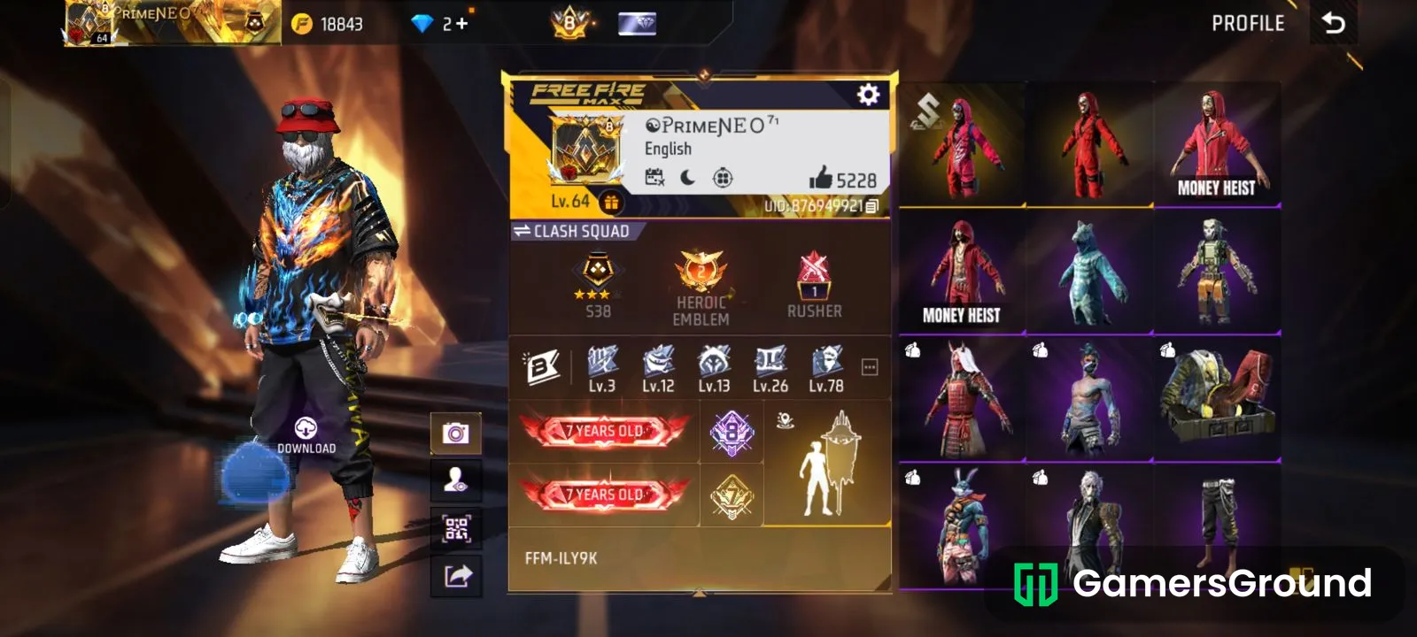 Prime level 8 with legendary old skins and bundles