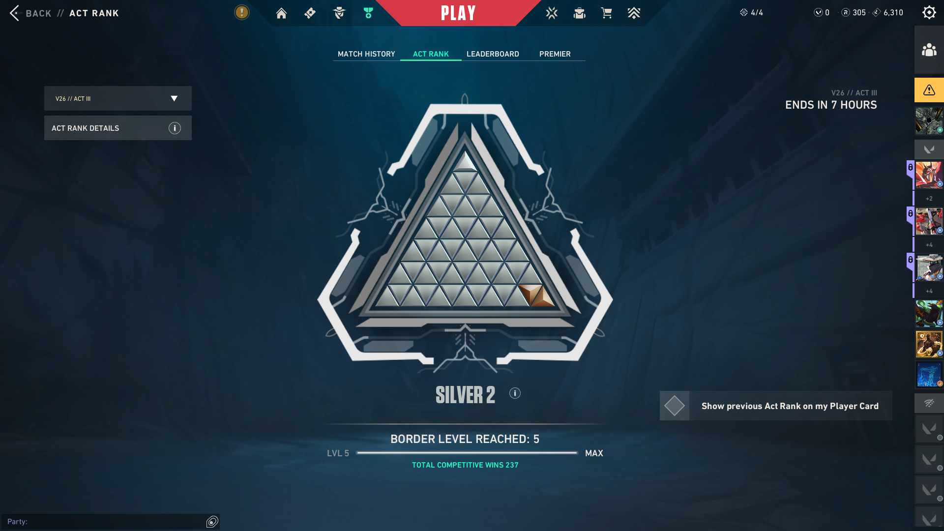 VALORANT Account | Level 101 | Peak Silver 2 | 24/26 Agents Unlocked | Act 3 2026 BP(Purchased & Completed) | Mumbai/AP
