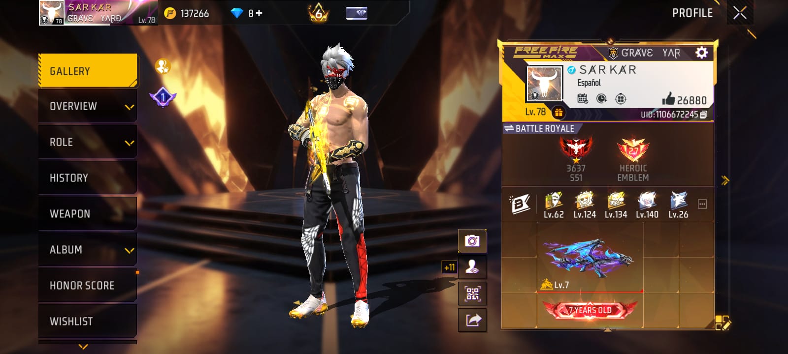 SEASON 15 TO 30  ALL ELITE AND ASLO BOOYAH PASS WITH 670+ TSHIRT +7 Evo guns ak max.  +370 bundle