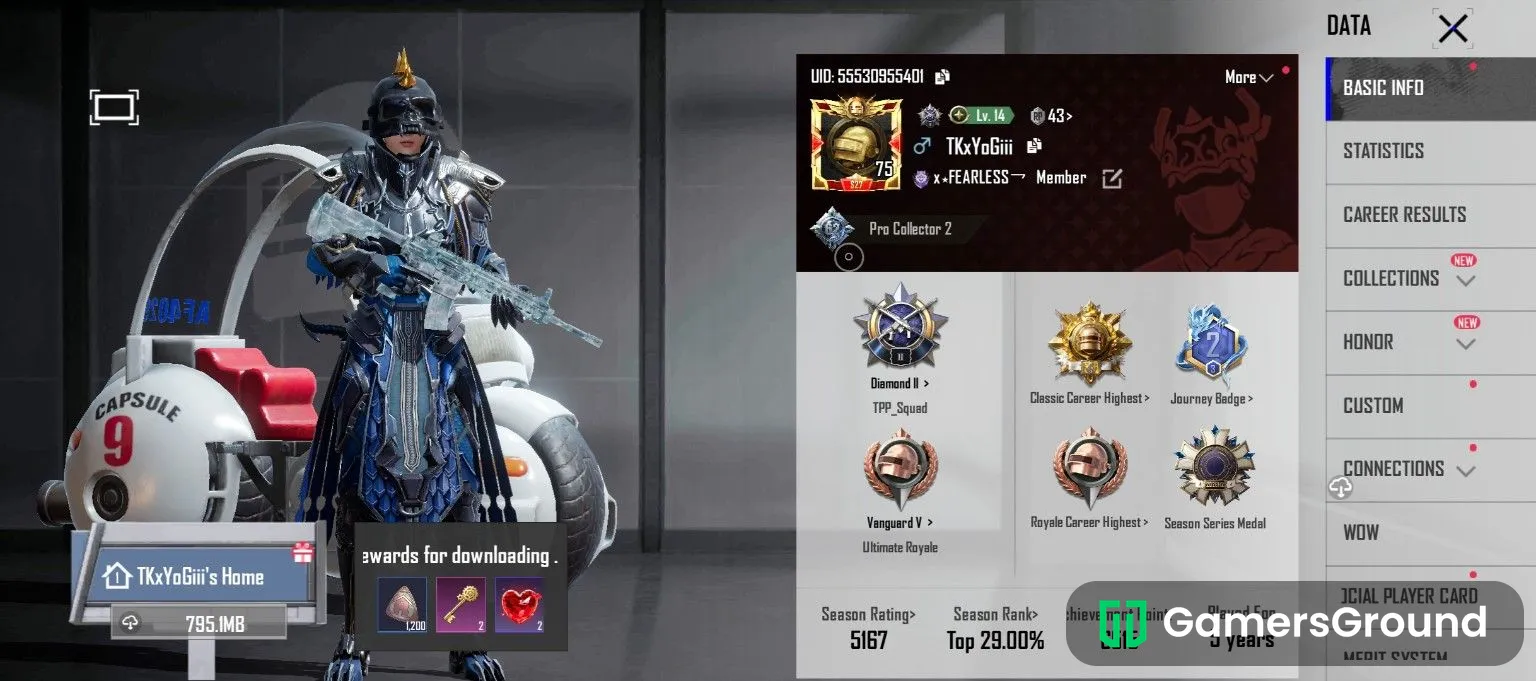 Conqueror with level 75 and glacier maxxxx