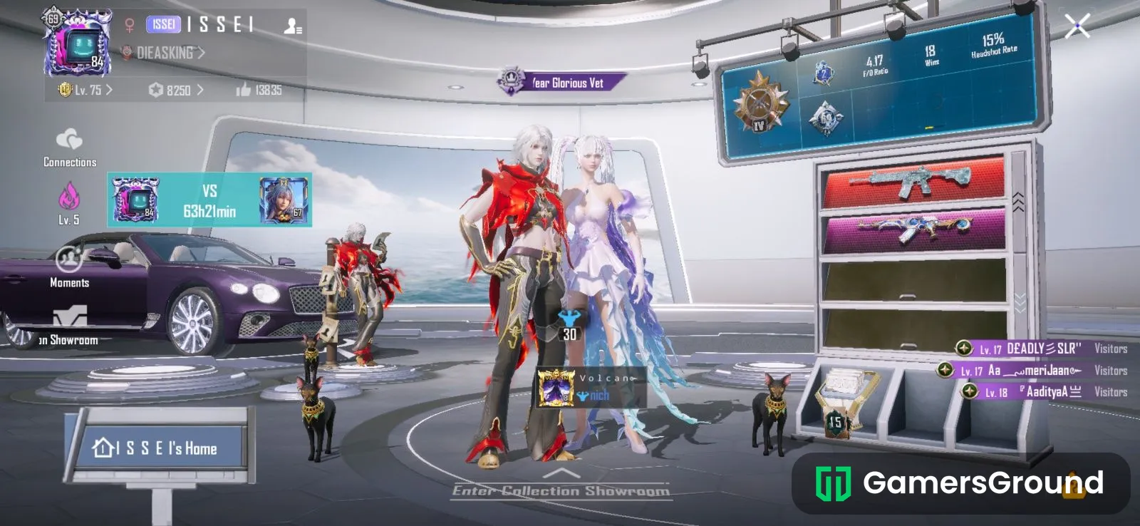 84 level account , with 5 xsuit , 3 ultimate , 2 supercars , m416 glacier max and many more