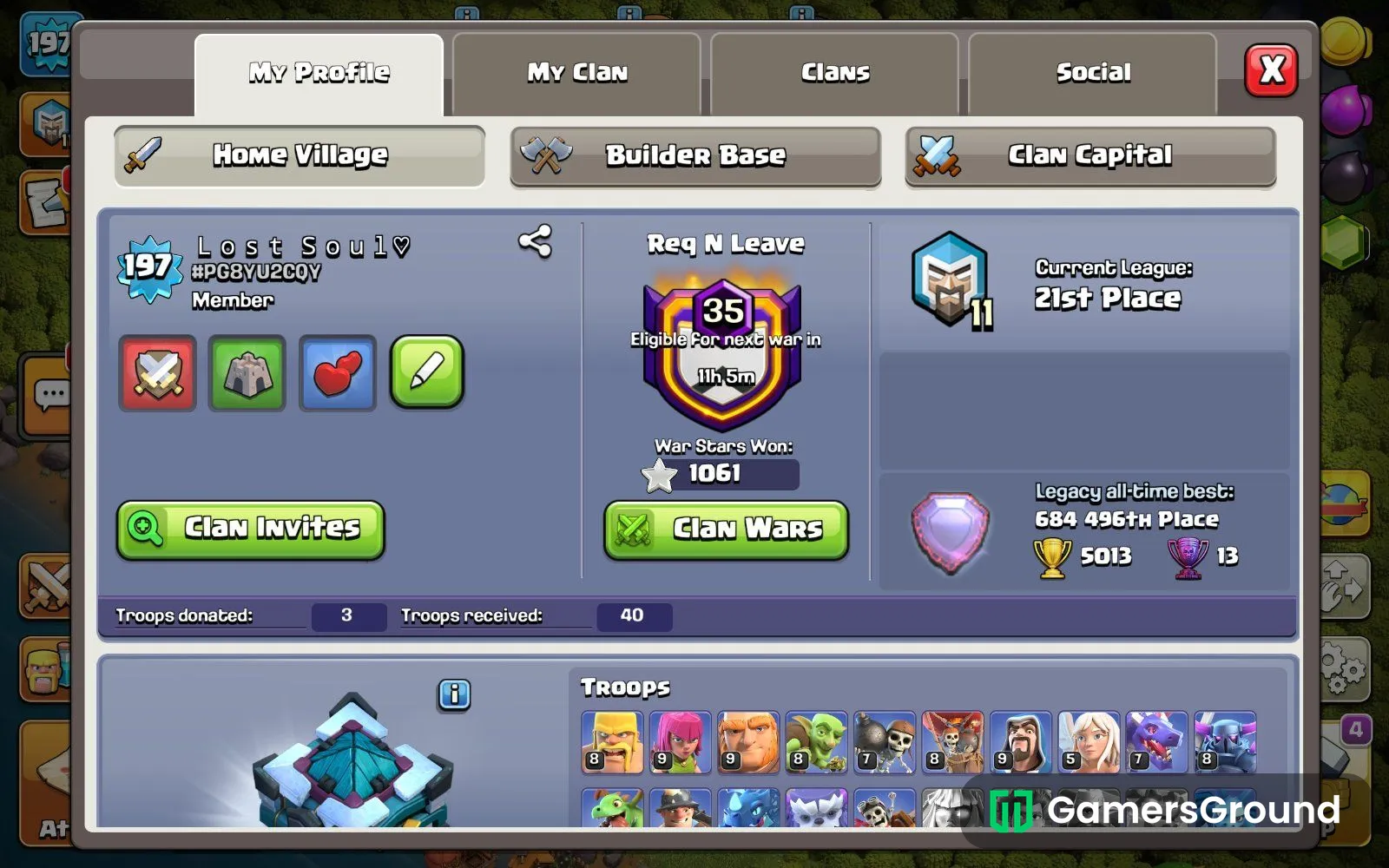 Legendary League Max Account