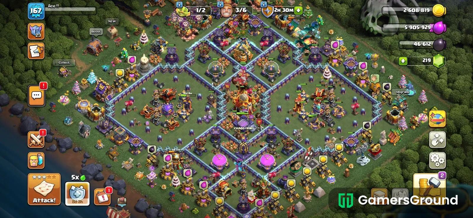 TH16 Account – Fully Maxed TH15 Base