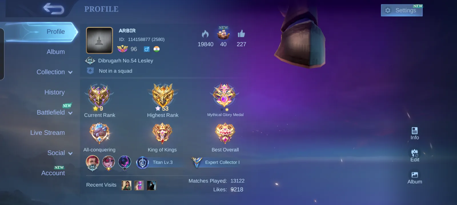 Mlbb lv96 account