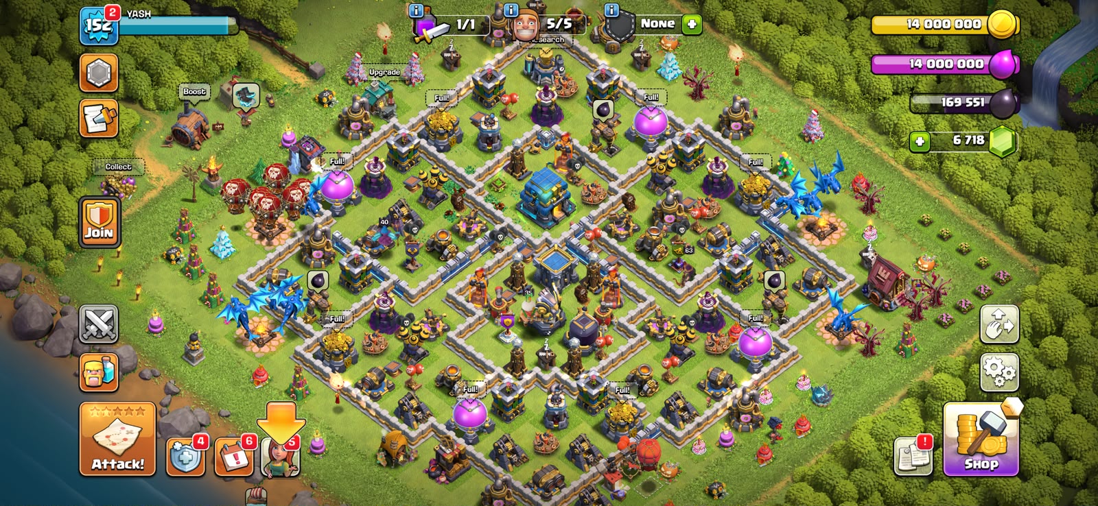 TH 12 Almost Maxed Account with 6718 Gems