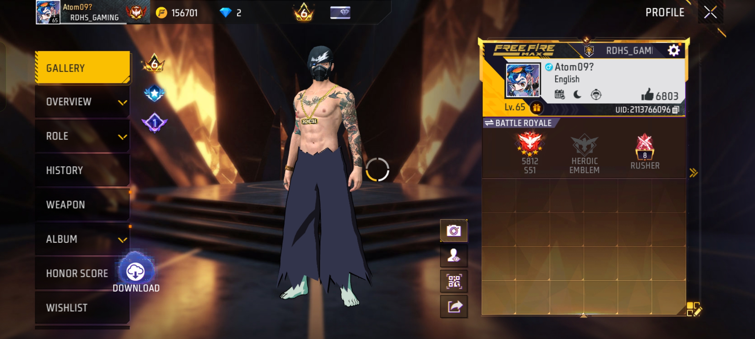 Master account prime 6 98k diamond complete