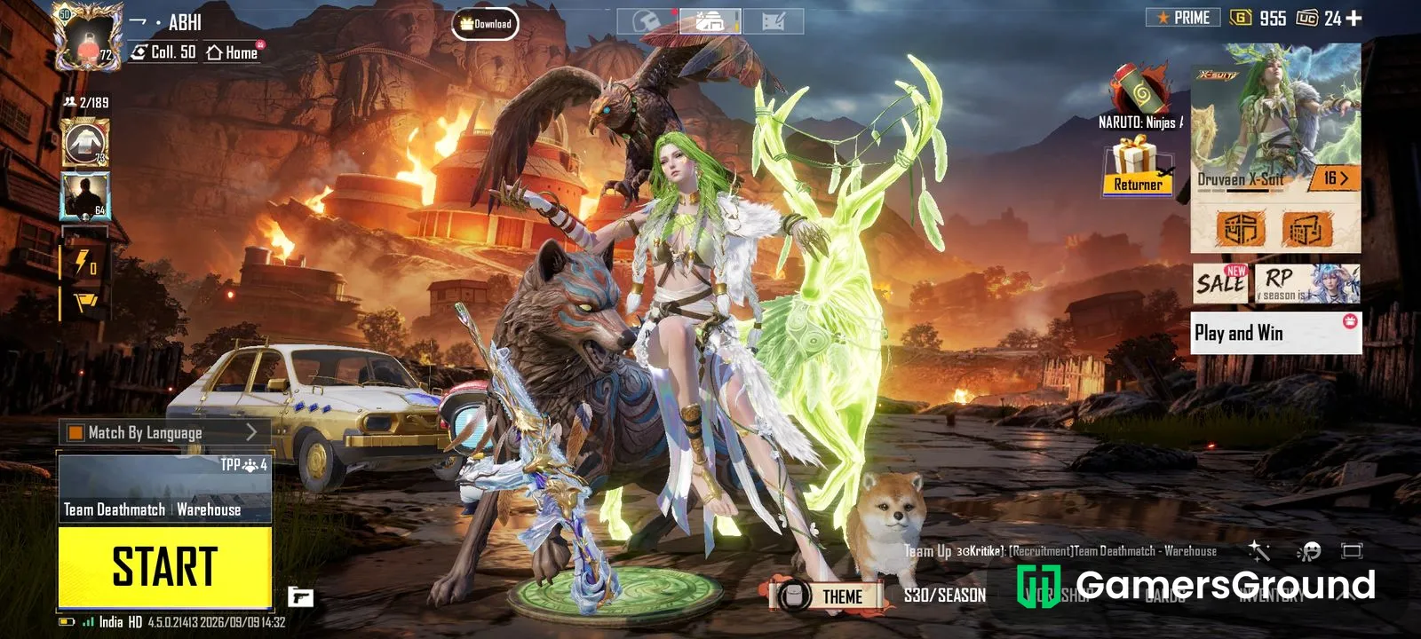 Bgmi account with x suit and upgradable guns