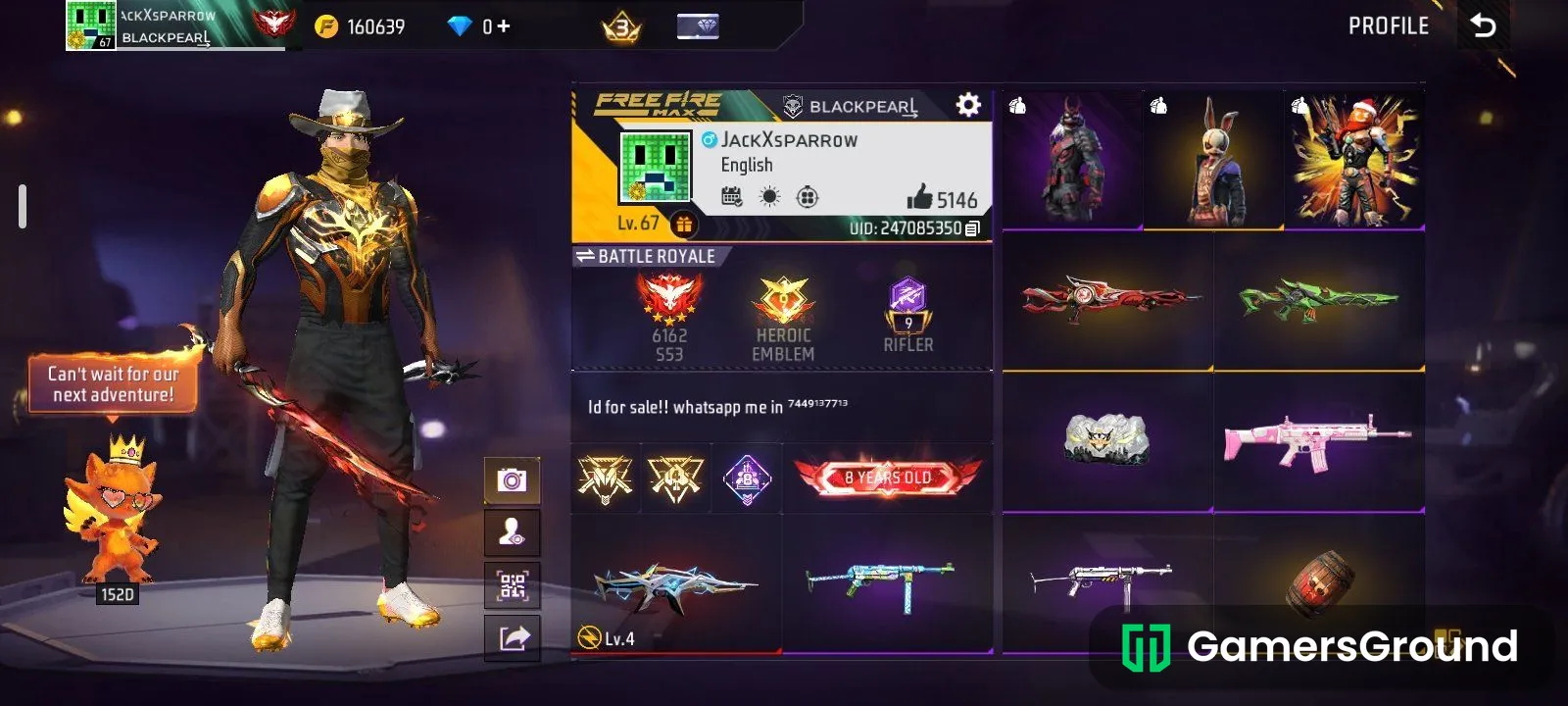 8 Year Old Free Fire Account
