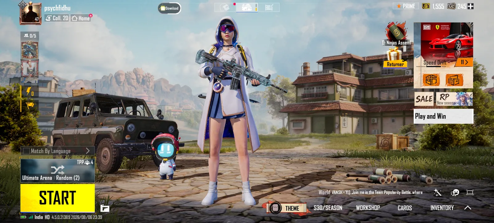 Only M416 glacier Skin