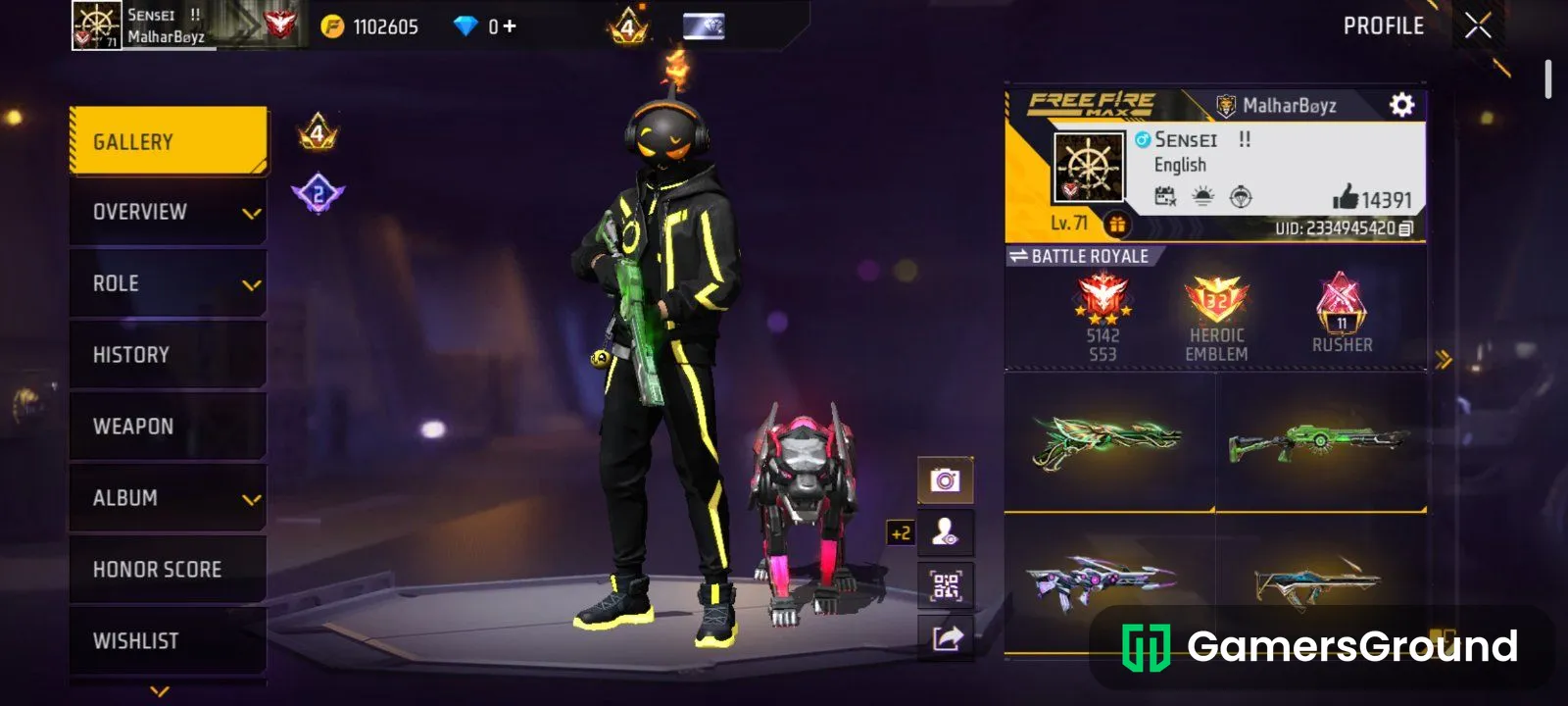 FREE FIRE ID FOR SALE — ₹11,999 NEGOTIABLE 🔥