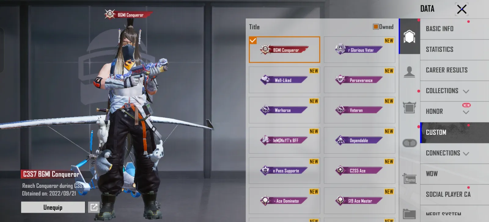 Rare conqueror account+glacier