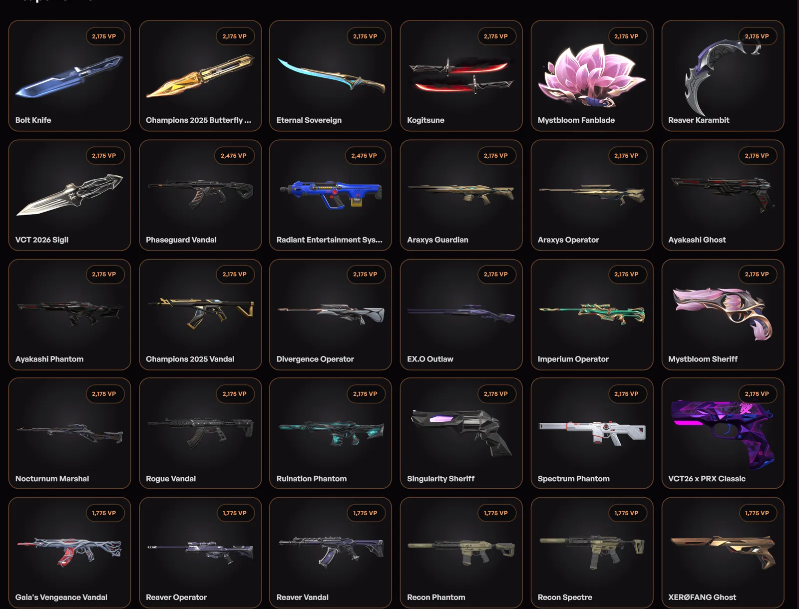 30 Premiums Skin Fully Stacked