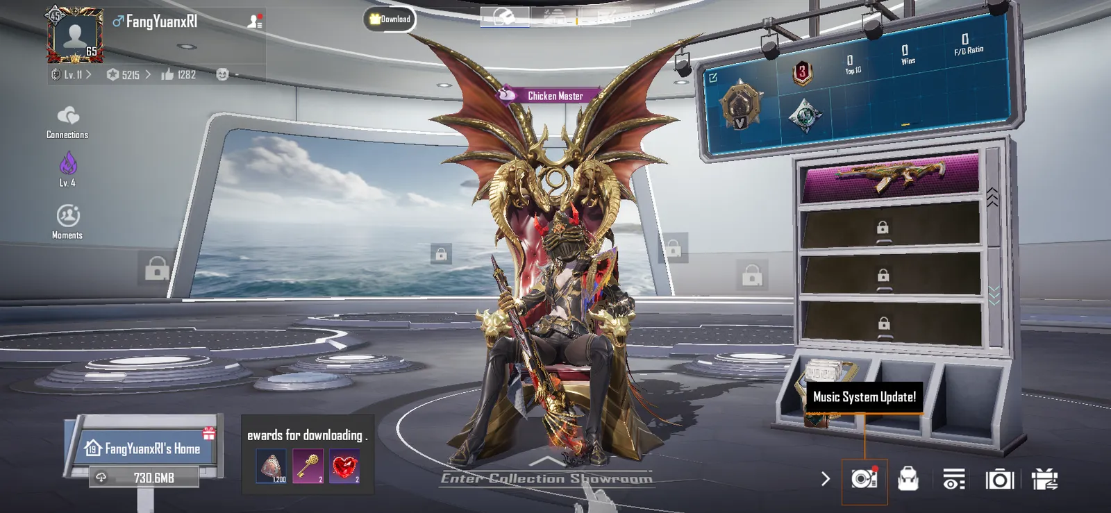Dravion X-suit level 3,Chicken master title and 3 starforge stone with some cool gliders and upgradable gun skin