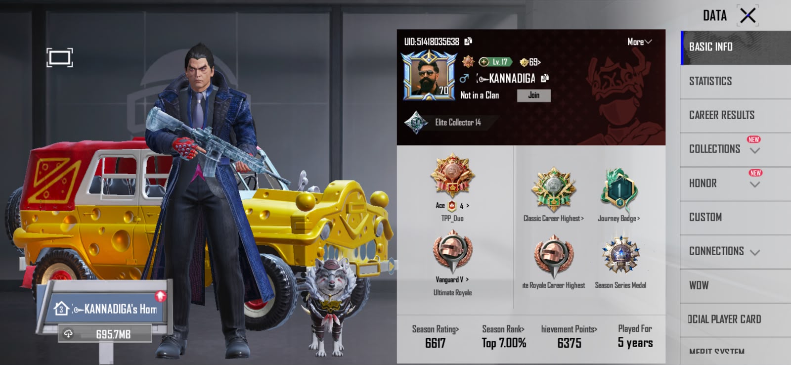 M416 glacier level 5 account and 70 lvl id