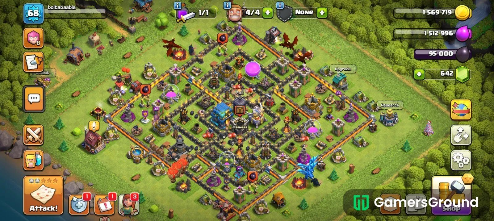 Town hall 12 with 3+ years age account