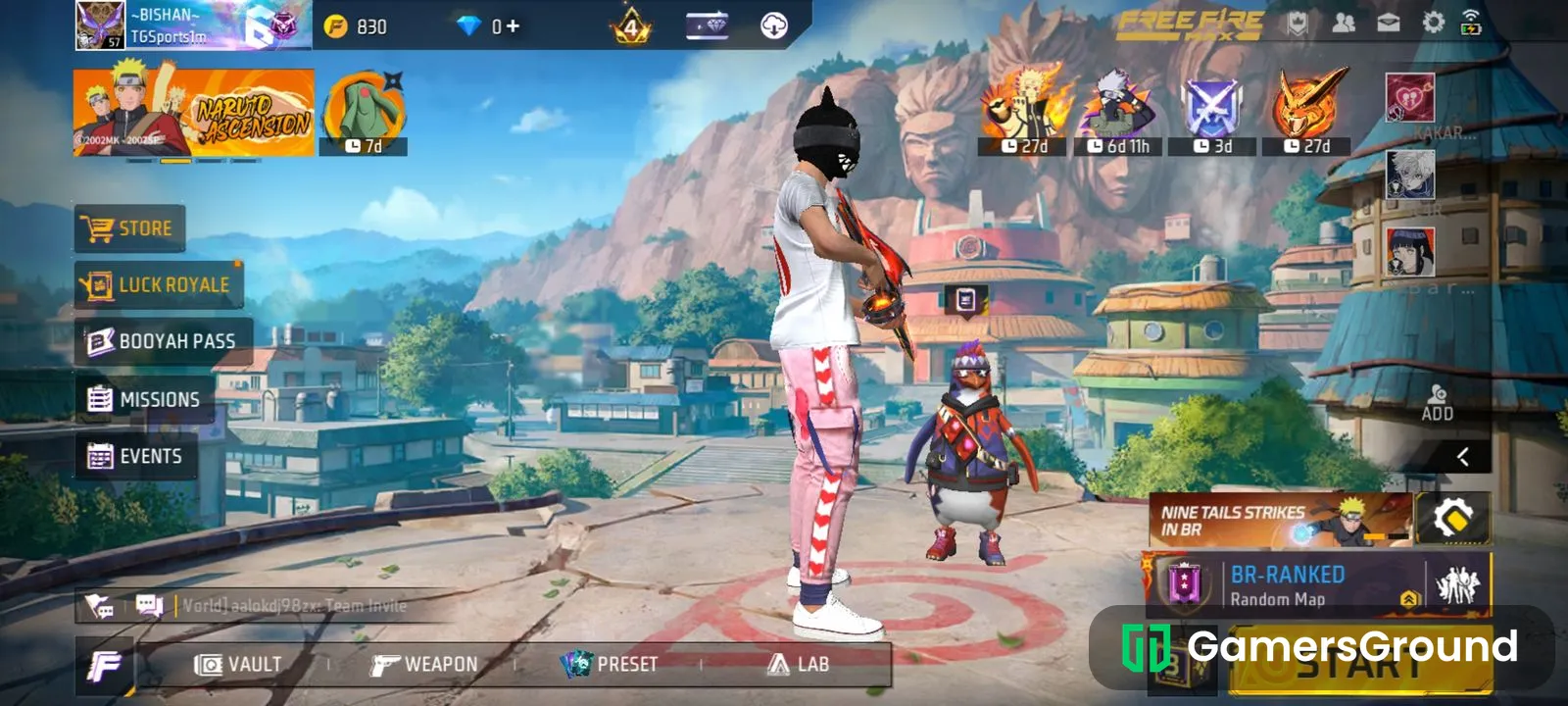 Free fire account for 400