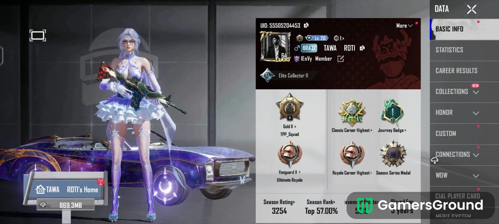 A account with rare skins and outfit 6 year old id