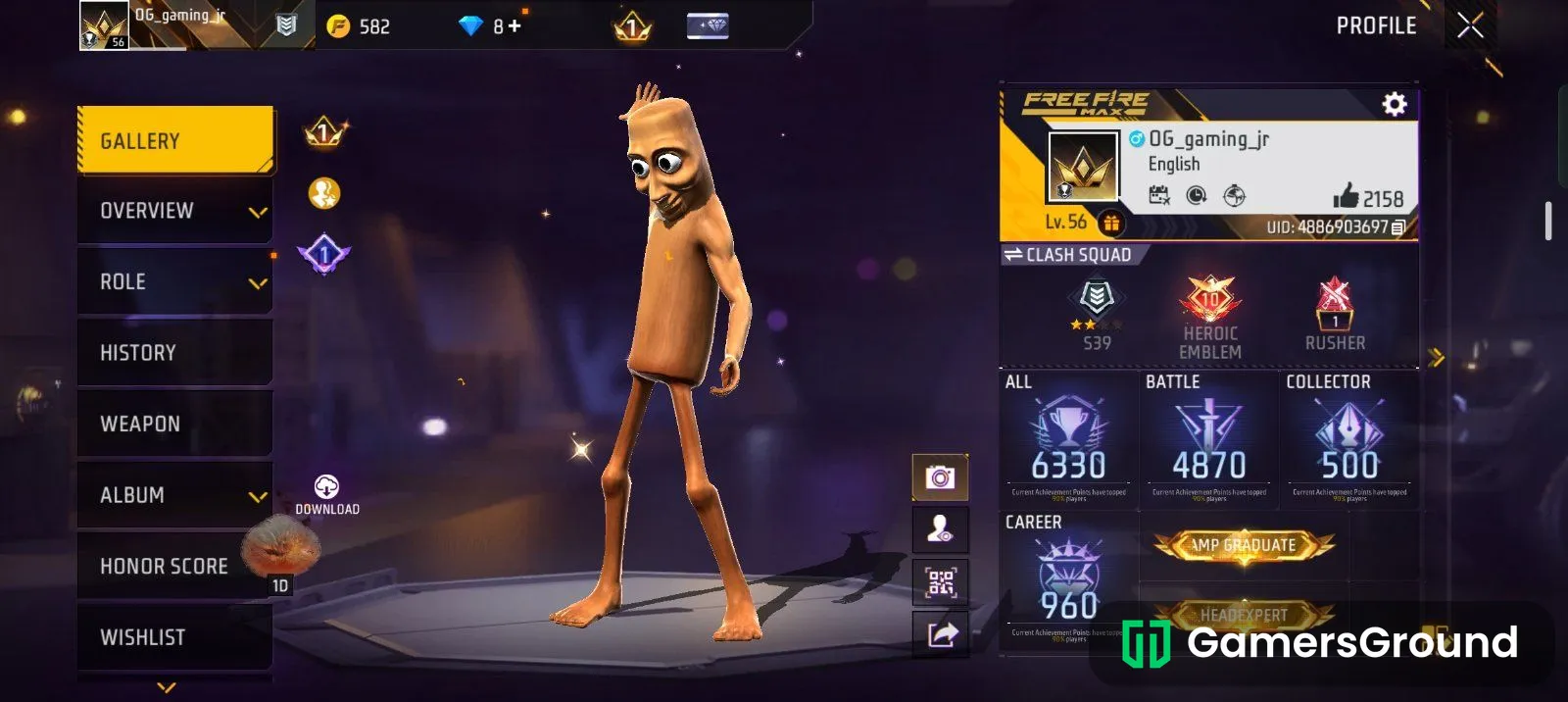 🔥 Free Fire Level 56 Grandmaster Account | 5+ Years Old | 24 Mythic + 35 Epic Items | Justin Bieber Car 🚗