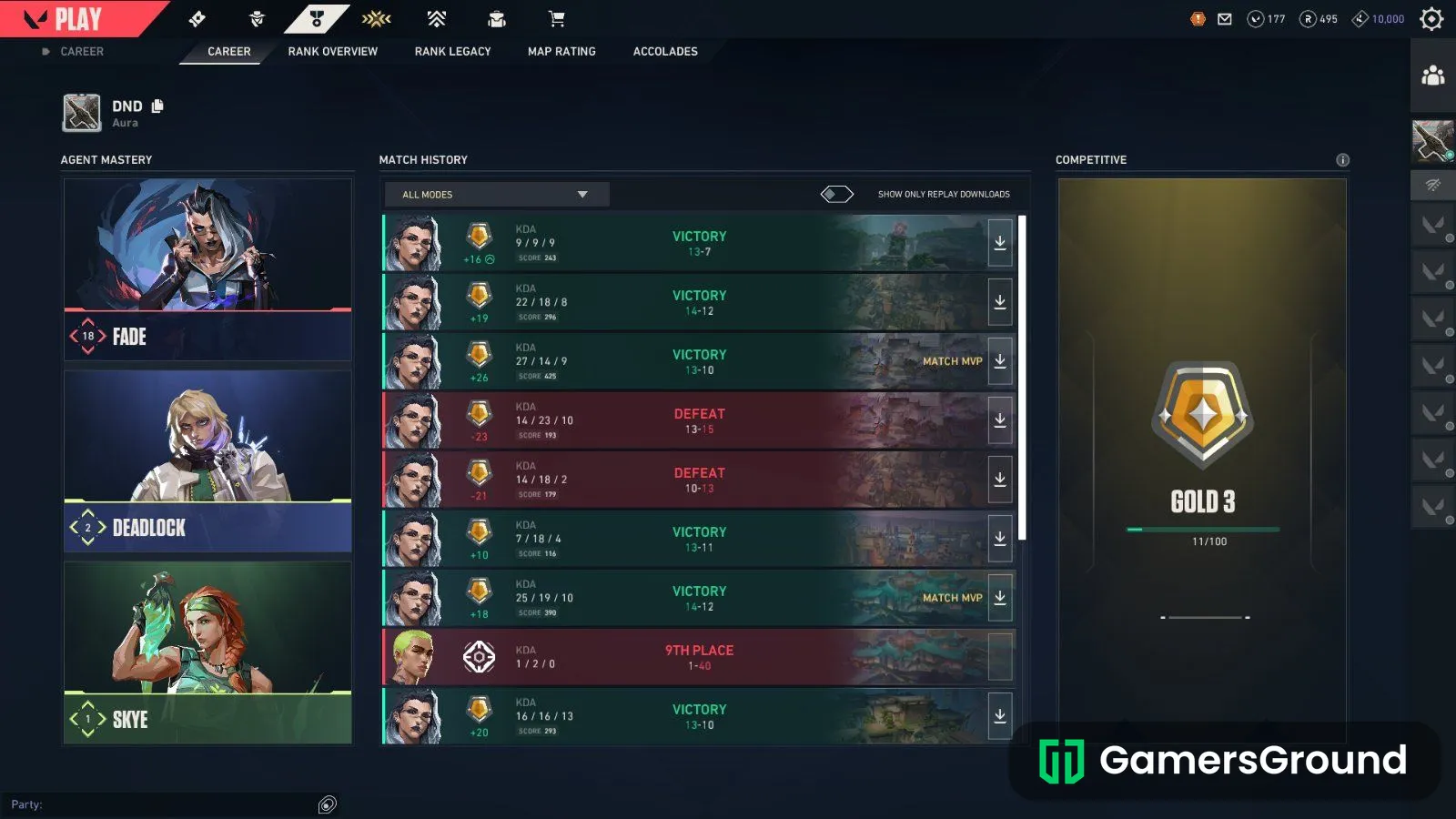 Gold 3 > 6 skins
