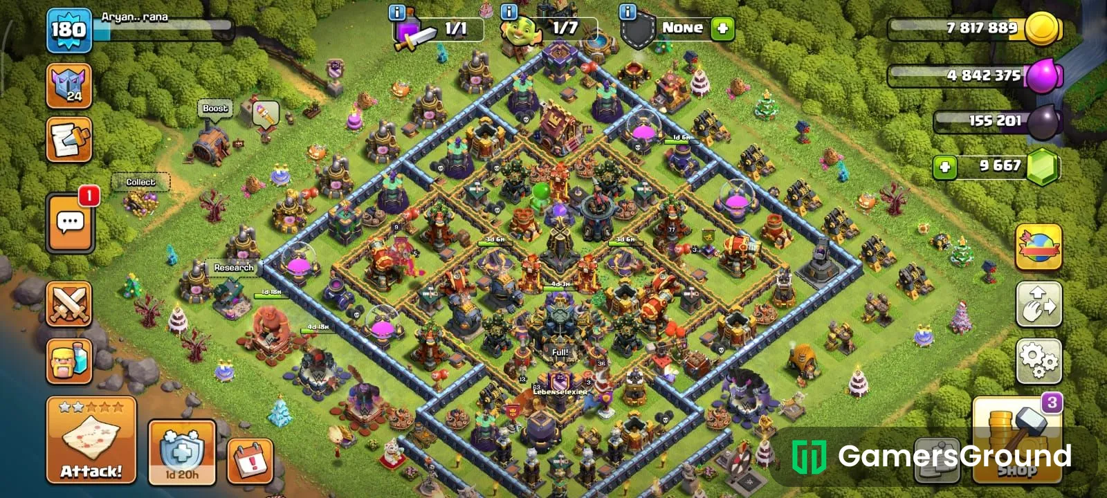 💎TH17 5★ ACCOUNT | 9,667 GEMS | LVL 180 | 6 HEROES | STRONG EQUIPMENT 🔥