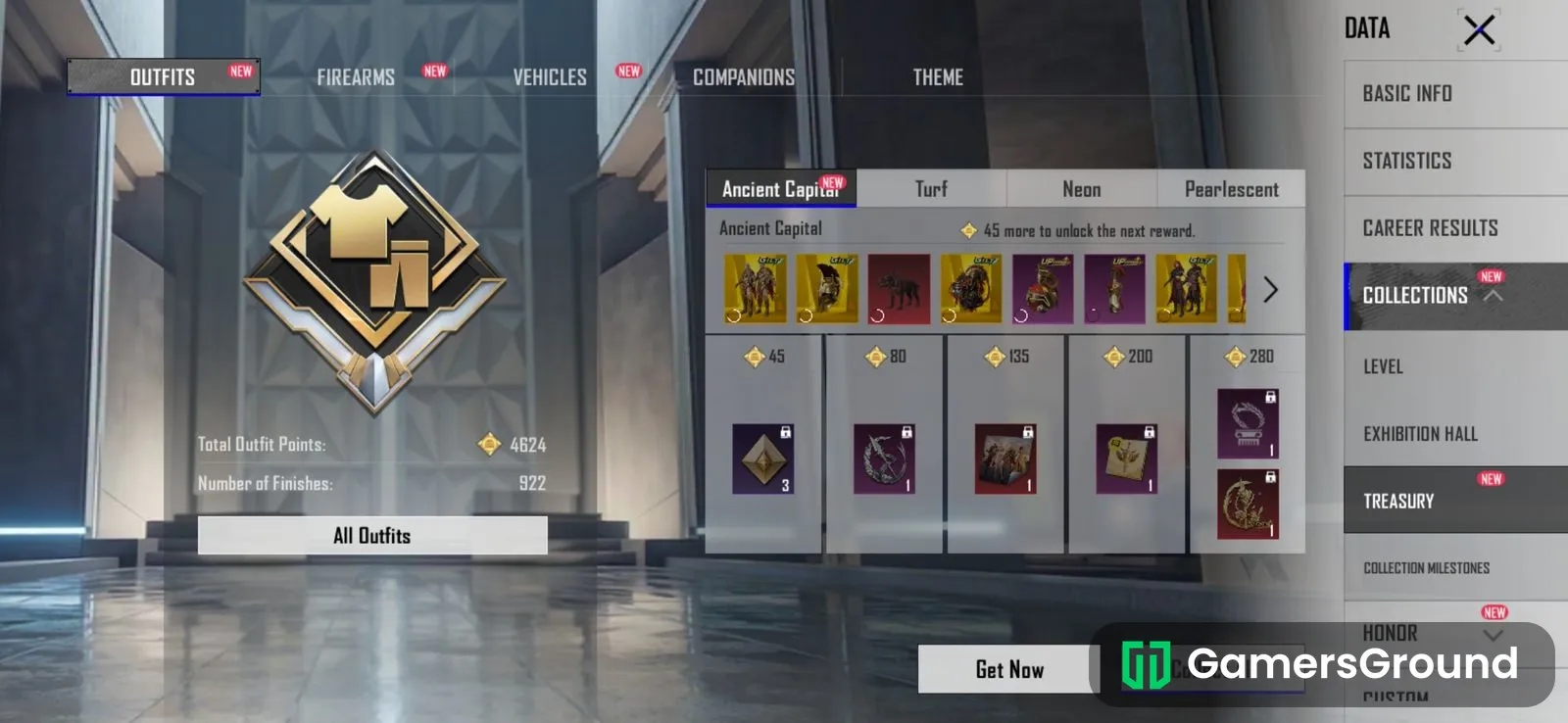 🔥 BGMI Level 76 Premium Account | 4 x suite  | 281 Outfits | GILT/HONOR