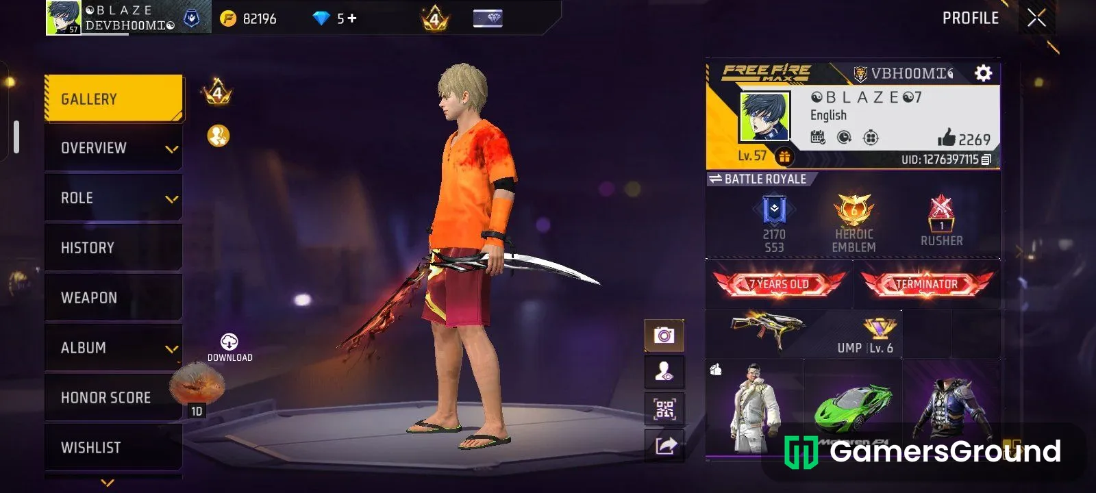 7 year old account with 4 evo guns