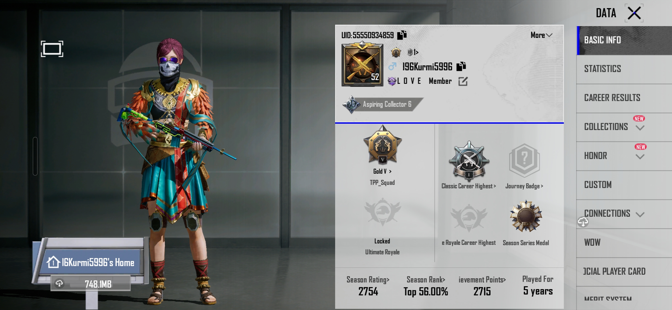 5 Years Old • Epic Outfits + Emotes • Gun Skins + Parachutes • 1000+ UC • Clean Account
