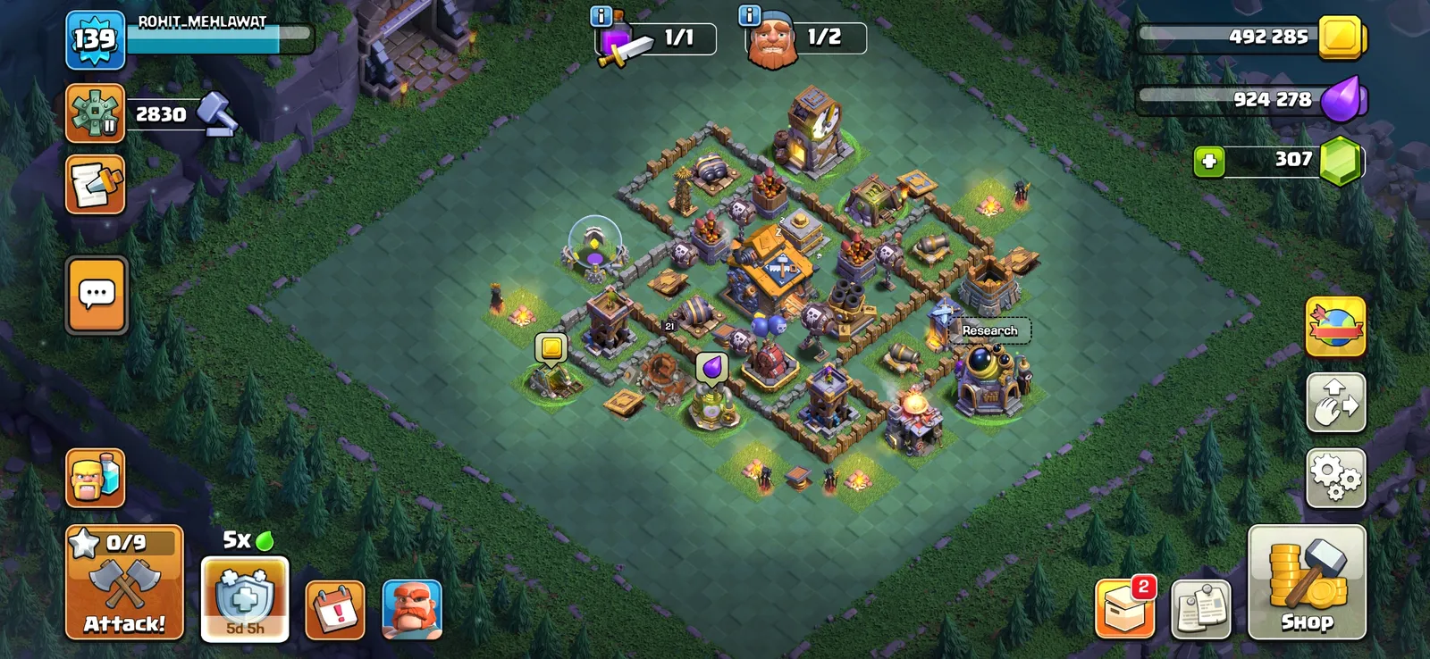 Townhall 13 with full max base