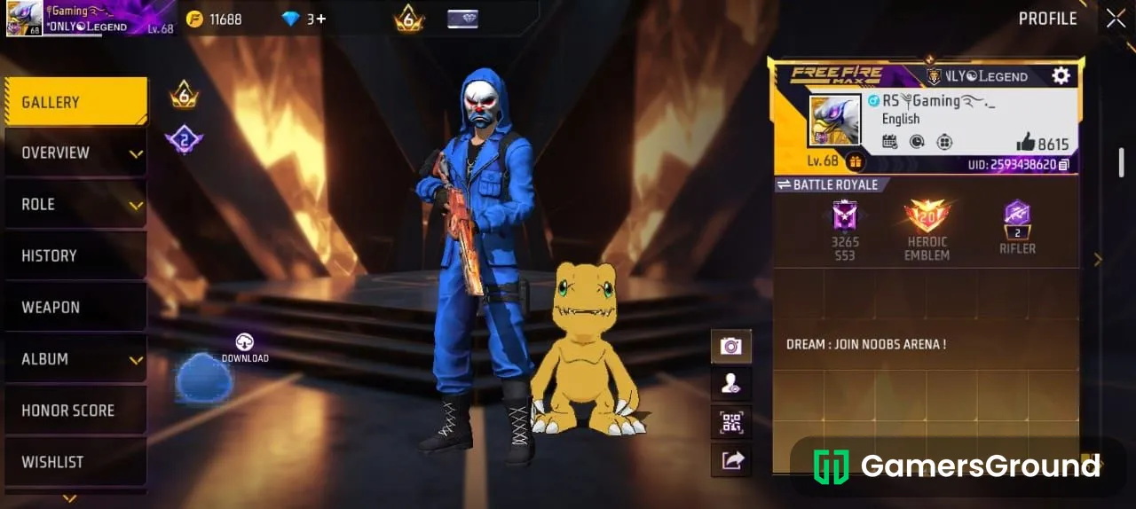 6 prime free fire id sell og collection