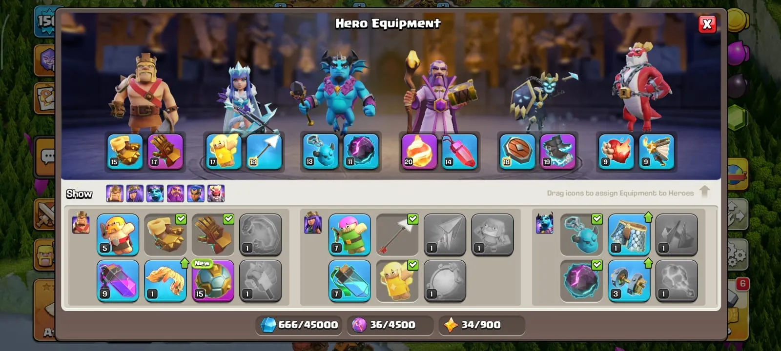 TH17 CoC Account | Hero Lvl 46/45/34/30/30 | Witch League