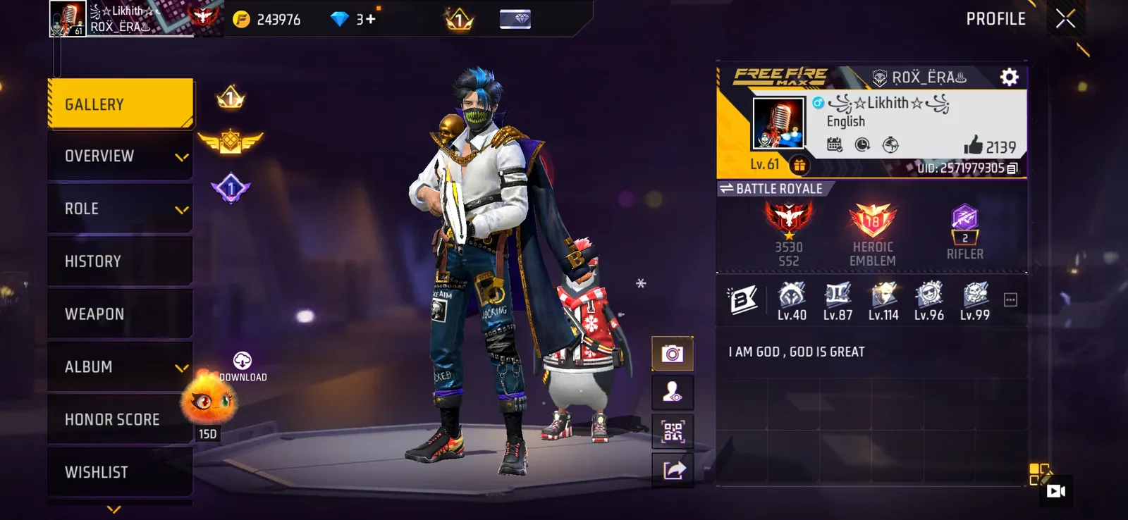 Selling my Free Fire account