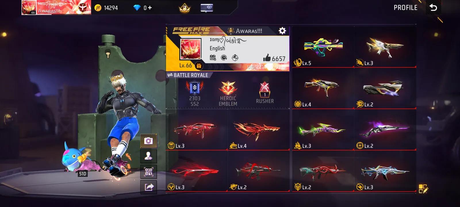 Free Fire Max Account | 12 Evo Guns | Hyperbook Car & Tuk Tuk | Naruto Items | 43 Emotes | Rare Collection