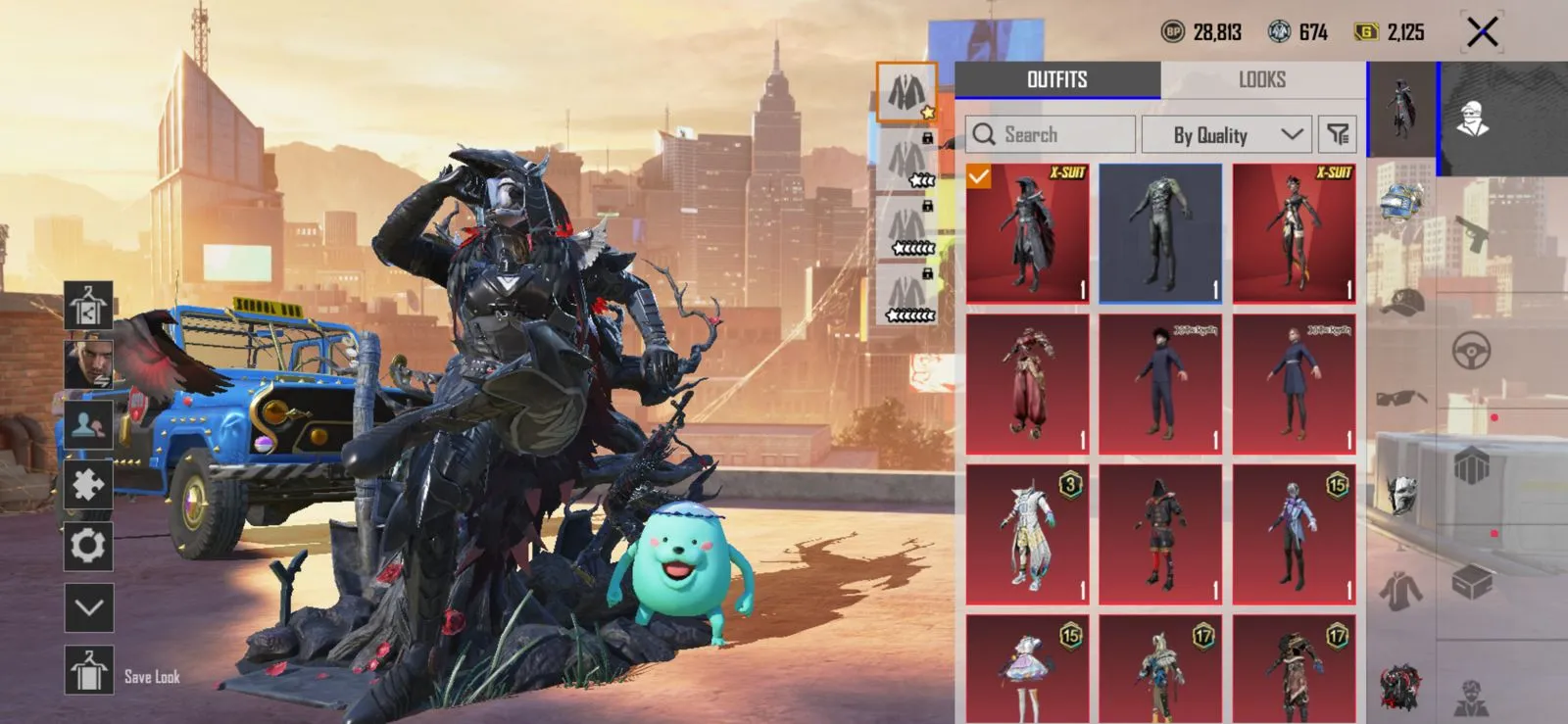 blood raven lvl 2 and 1 morex- suits ,AKM lvl 4 and 17 upgrade skins , and many more