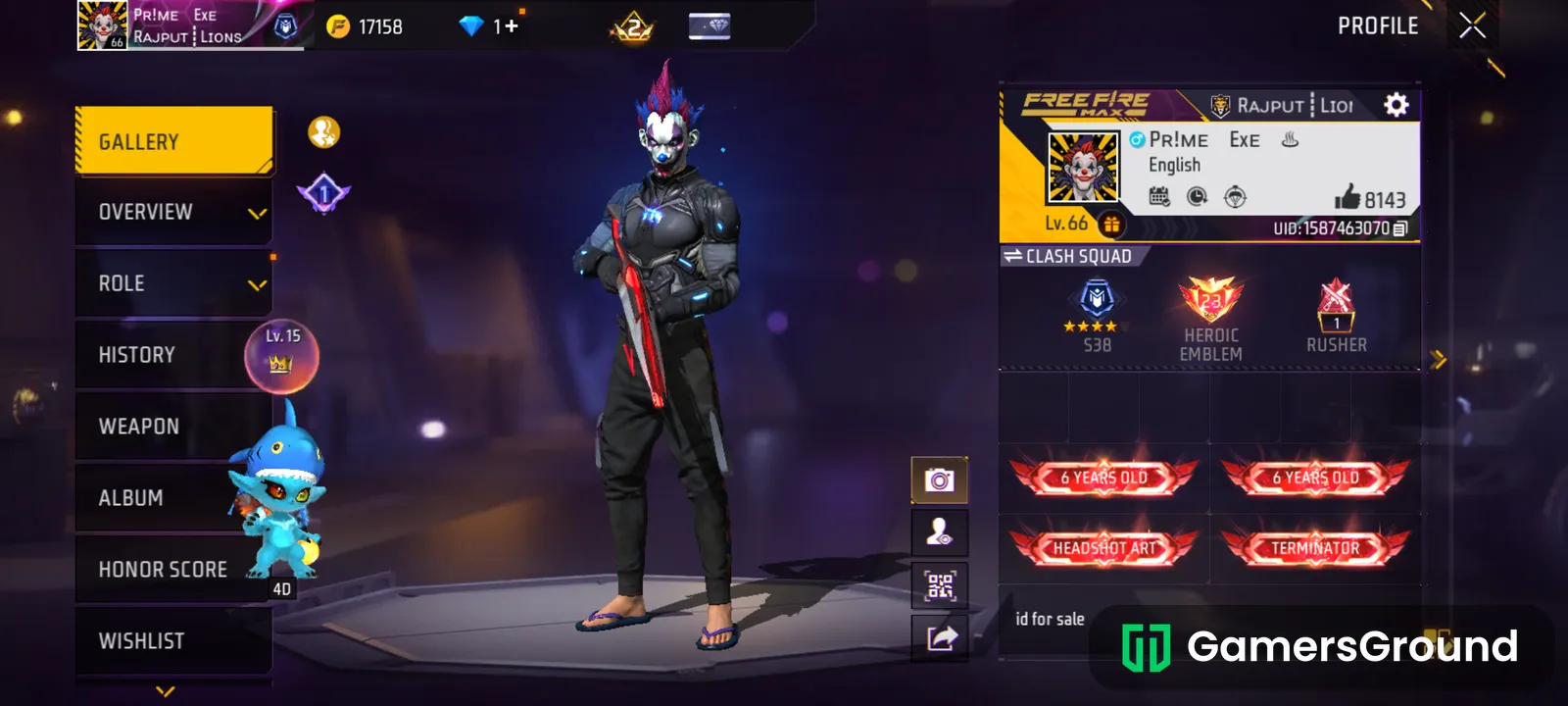 Level 66 Free fire account | Evo guns | safe Gmail login